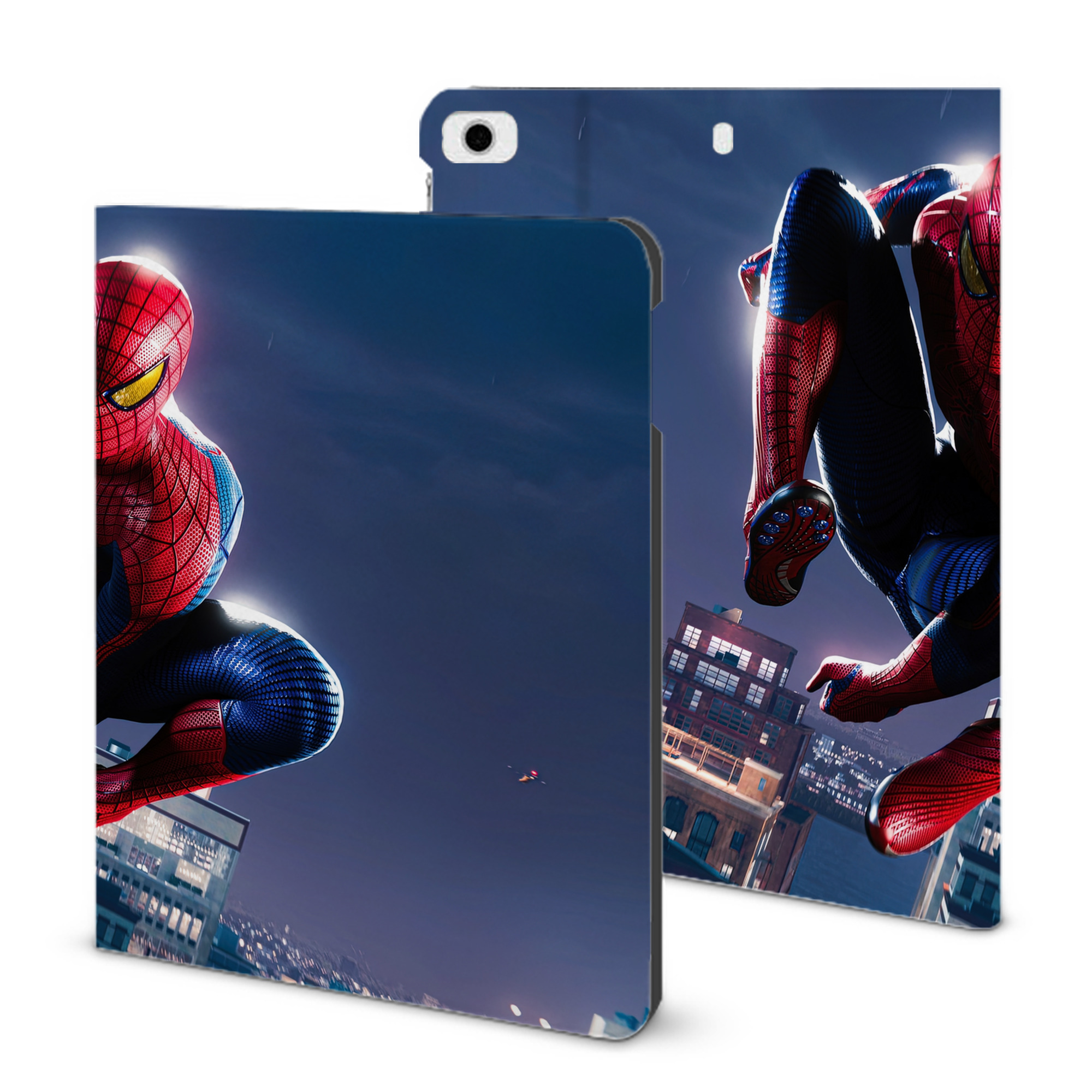 （画像用） Spider Man スパイダーマン IPad ケース ブック型 PUレザー TPU 耐衝撃 軽量 薄型 ペン収納なし 全面保護 IPad 各モデル対応